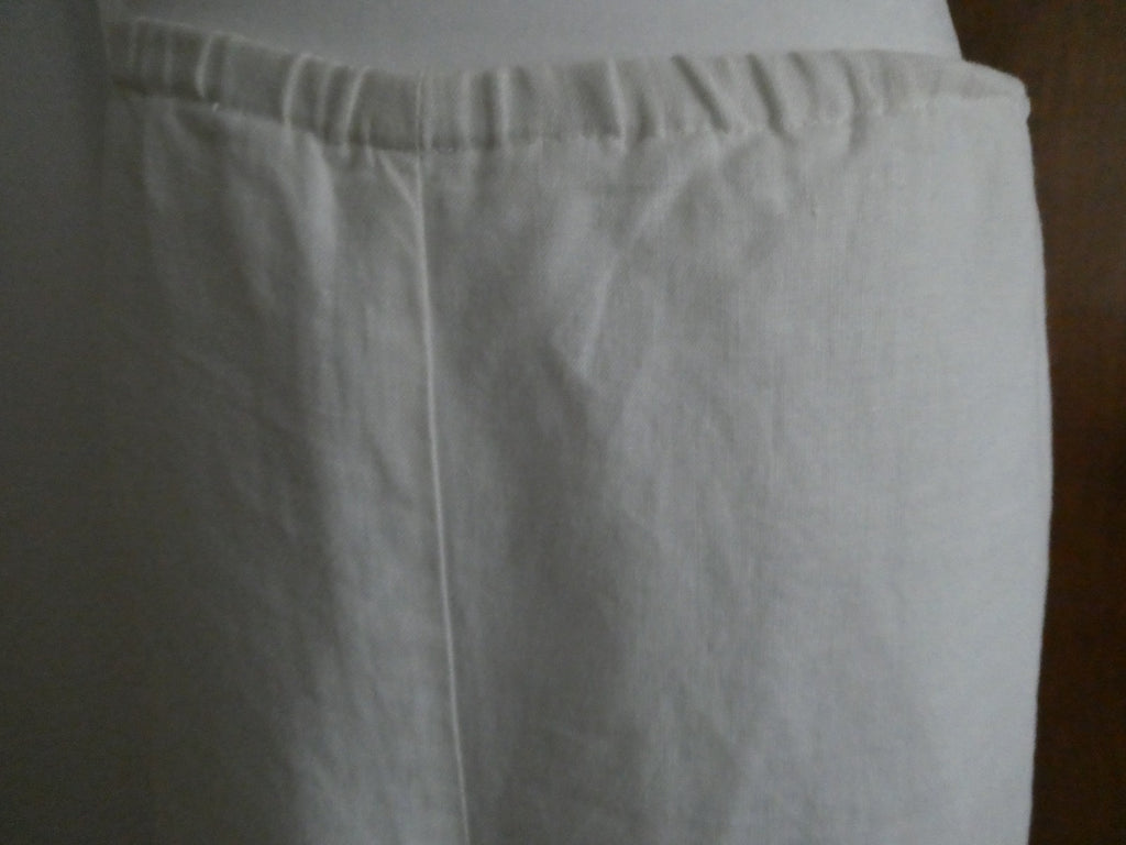 M Collection 100% Linen Pants Women Size 14 White Wide Leg Fully Lined NWT
