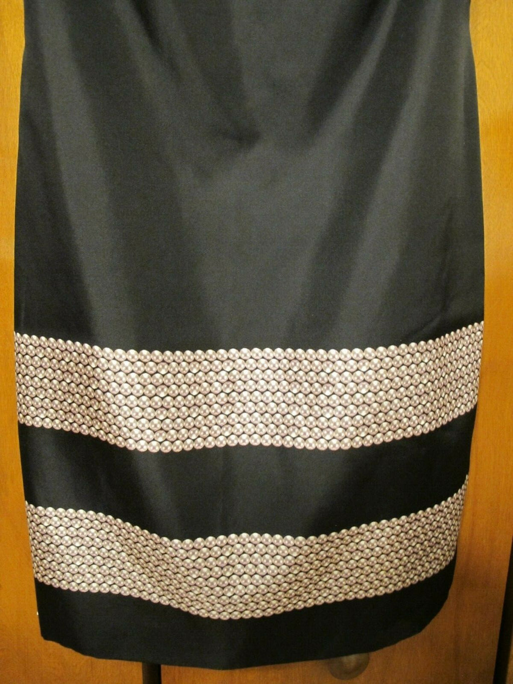 Marchesa Notte women's black beige lined 100% silk dress size 2