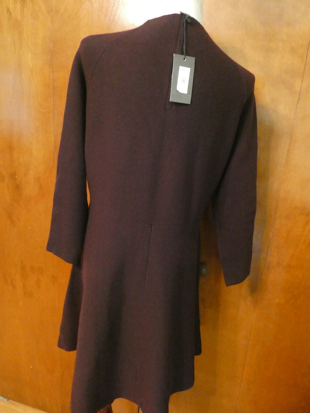 Armani Exchange Women's Eggplant 3/4 Sleeves Merino Wool Dress