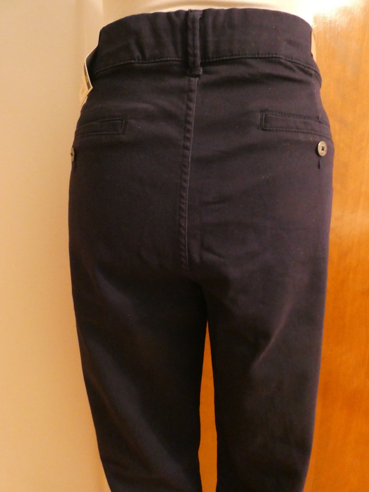U.S. POLO ASSN. Women Navy Mid Rise Relax Fit Denim Slim Chino Pant 16 (fits 14)
