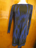 Michael Kors women’s black blue boat neck jersey shift long sleeve dress Medium