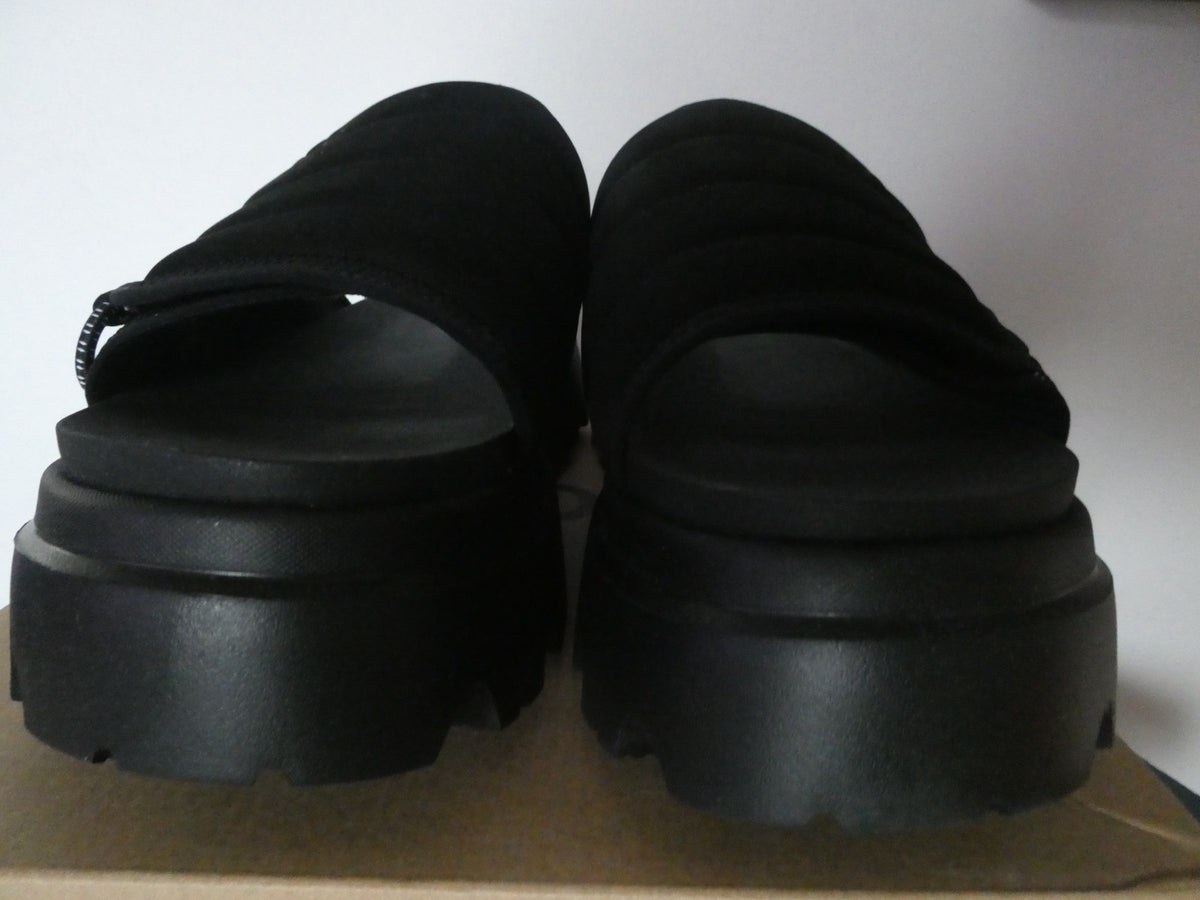 UGG Callie Platform Slide Sandals Black Women US 11 EU 42 New Chunky Lug Sole