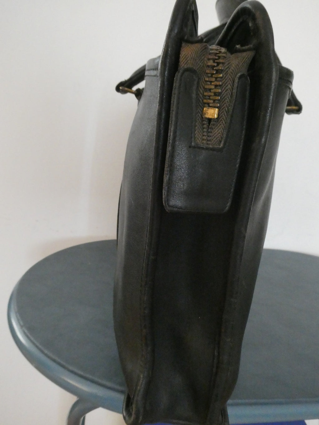 Vintage Authentically Coach Briefcase/ Tote Black Glove-Tanned Leather 570-8625