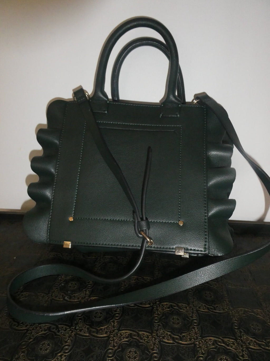 ZARA Women’s Crossbody Green Detailed 2 compartments Small Purse Handbag