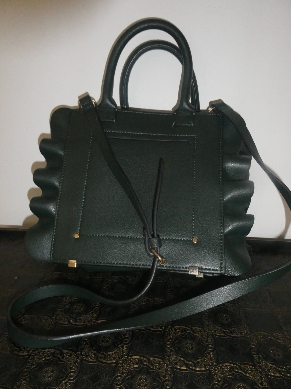 ZARA Women’s Crossbody Green Detailed 2 compartments Small Purse Handbag