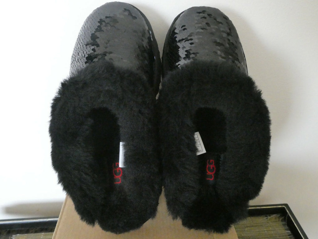 UGG Cluggette Sequins Sheepskin Flux Cozy Women Black Slipper 5,6,7 Style1127490