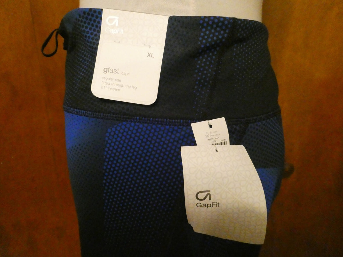 GapFit G Fast Capri Women’s Active Regular Rice Leggings Navy Blue Xlarge