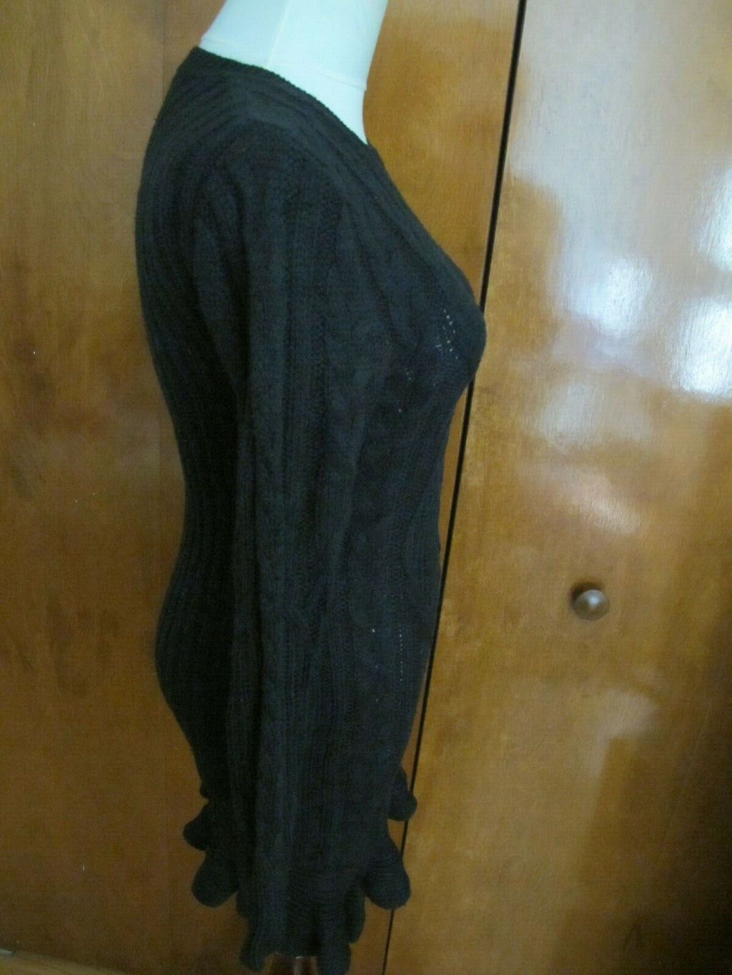UNIF Women's Black Detailed Sweater Mini Dress Medium(fits Small)