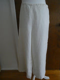 M Collection 100% Linen Pants Women Size 14 White Wide Leg Fully Lined NWT