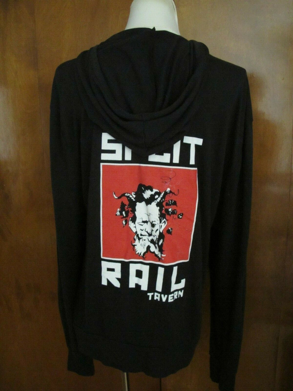 Alternative Women's Black Hood Full Zipper Sweater Large Pre Owned