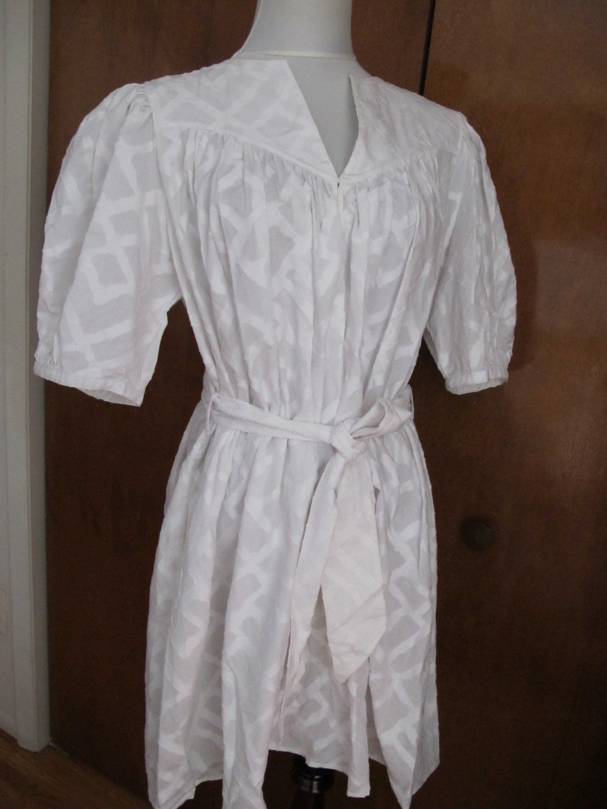 Catherine Malandrino Women's White Detailed Belted Dress 12 