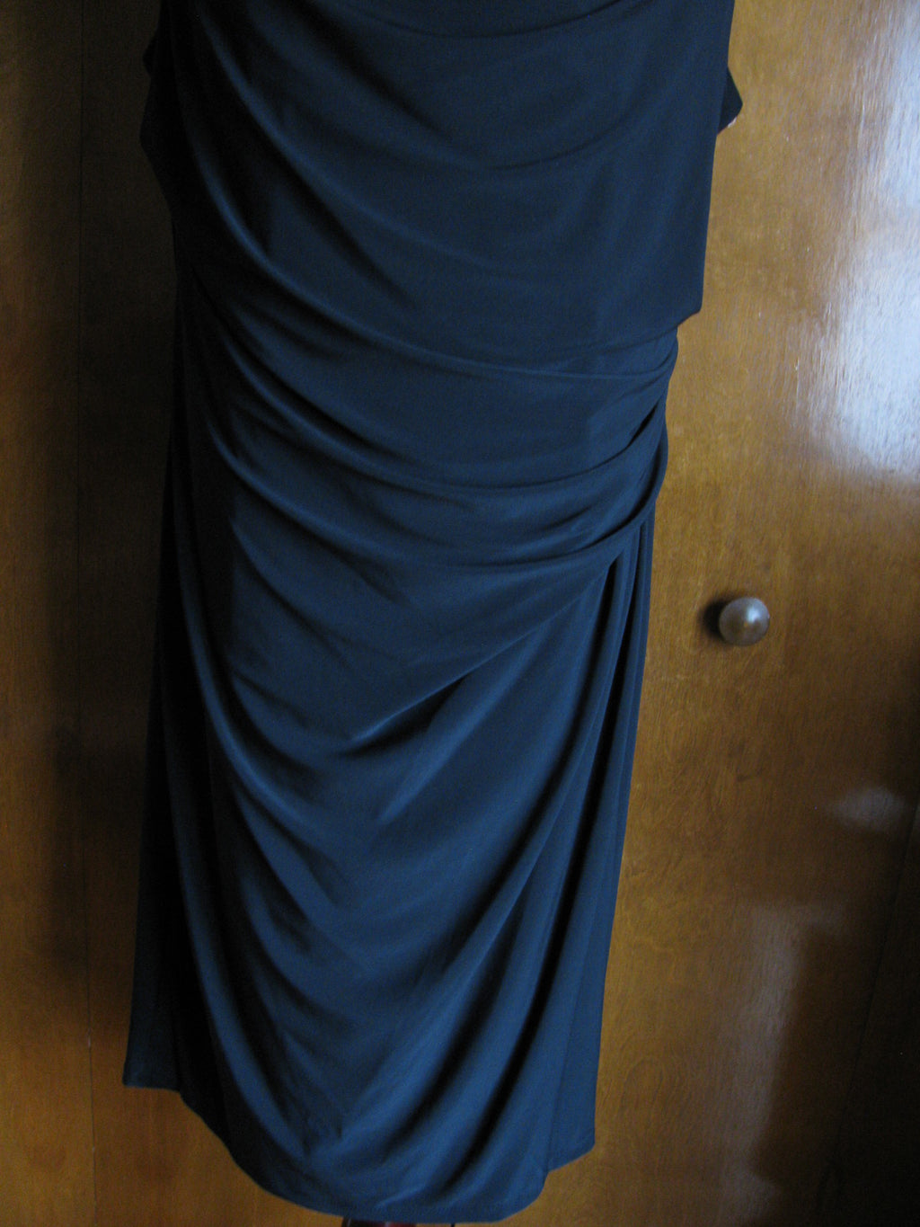 Ralph Lauren Women's Black White Faux Wrap Evening Lined Dress Size 14