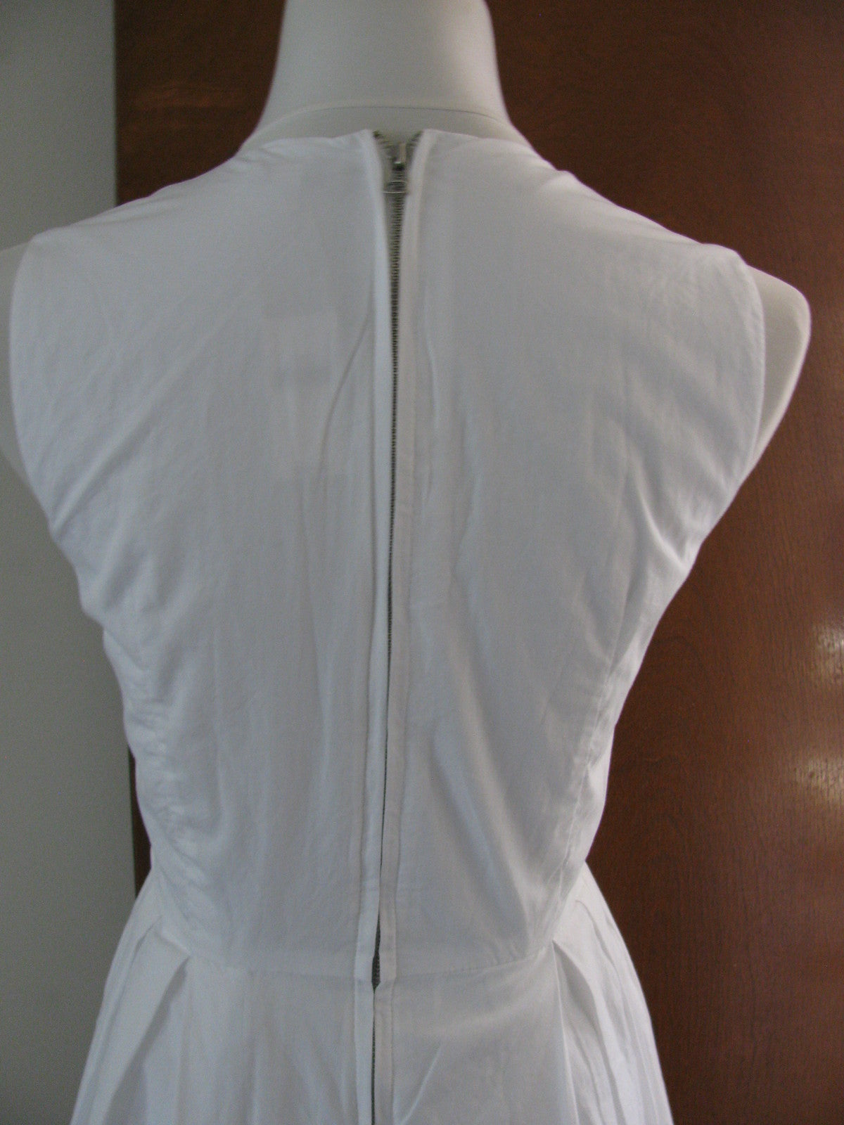 Gap women's white pleated detailed lined cotton dress size 2 