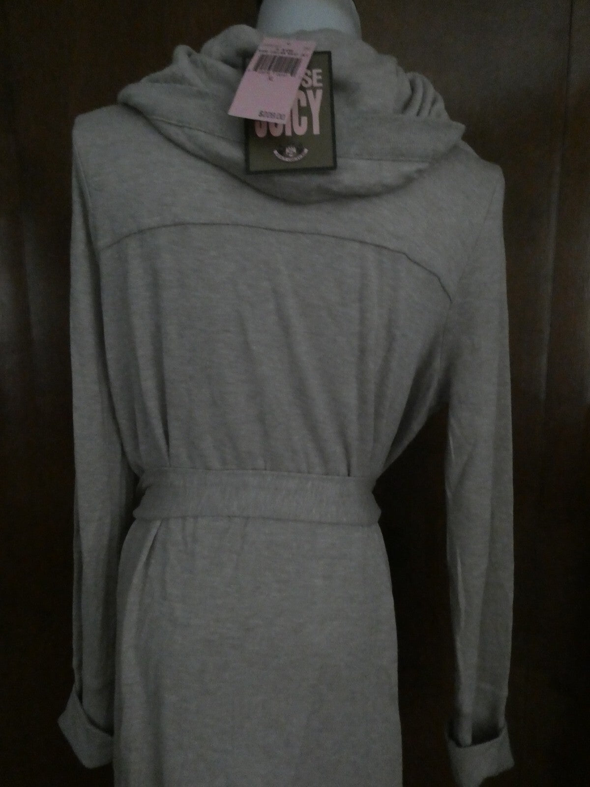 Juicy Couture Women's Beige Soft Modal/Cotton Wrap Long Jacket Cardigan Xlarge 