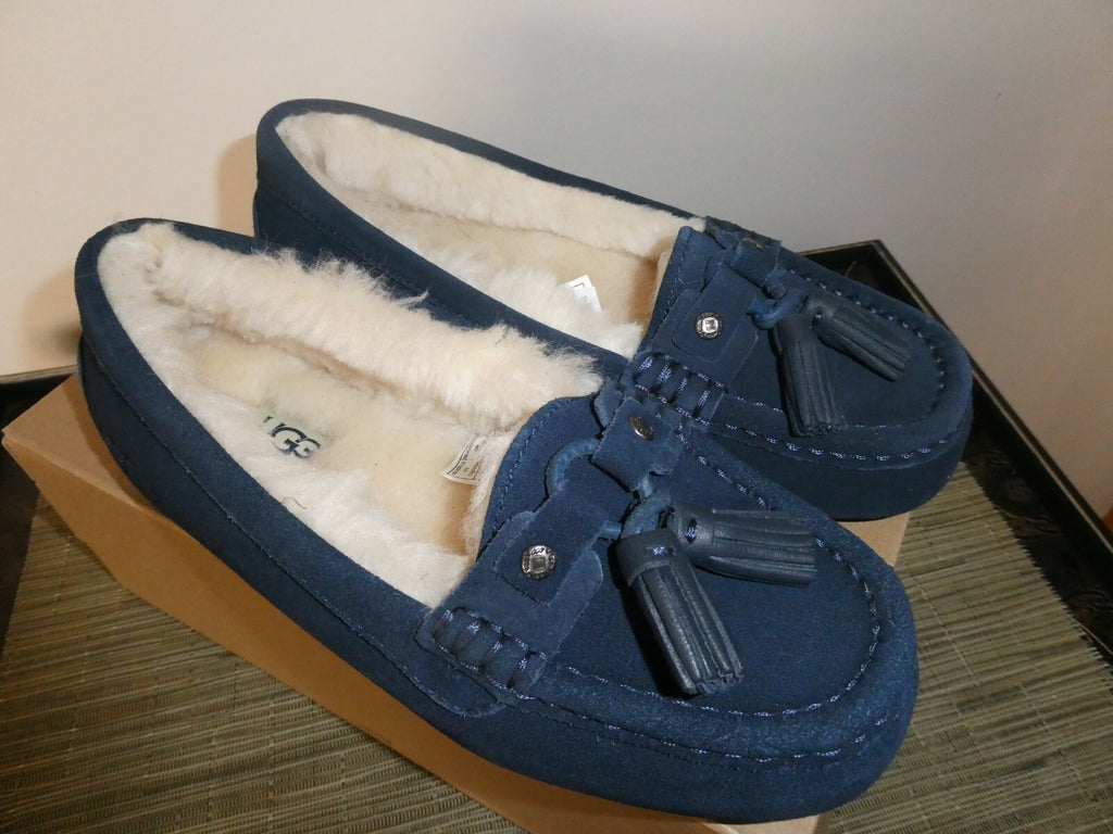 UGG Litney Women’s Suede Navy Slipper For Outdoor/Indoor Use US 5 Style# 1116030