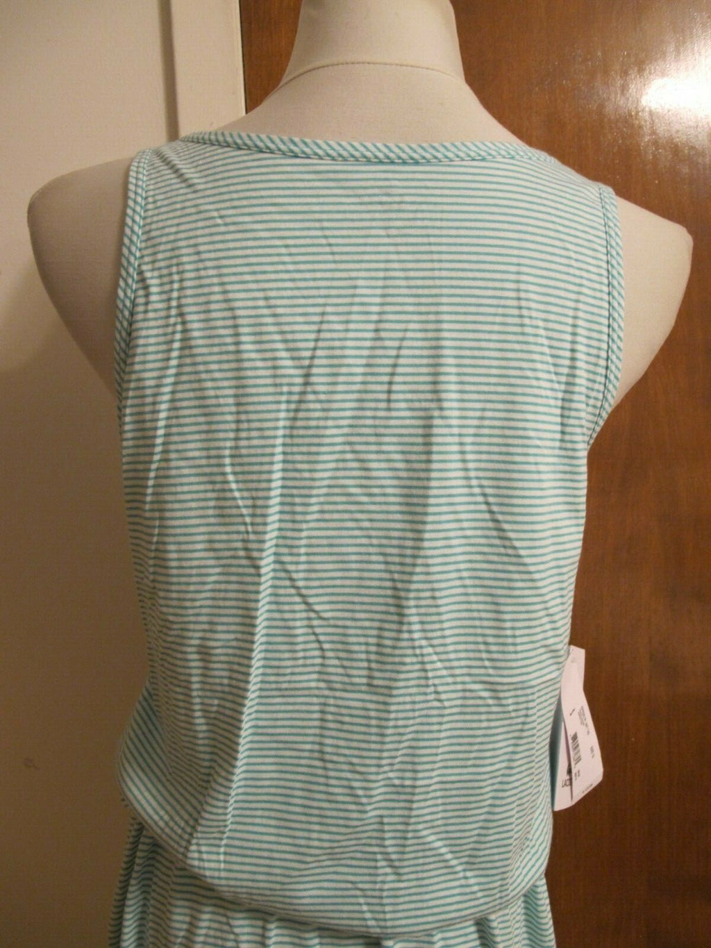 Lacoste women's green cotton pima stripe very soft summer dress Size 6