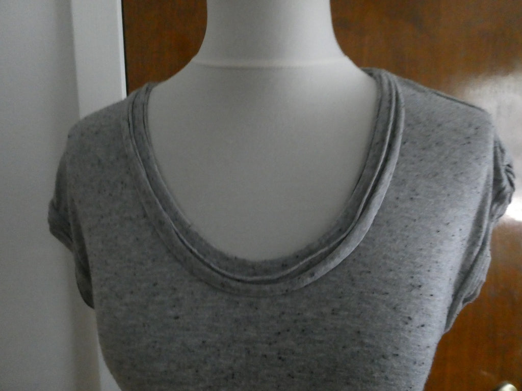 Max Studio women knit jersey dress heather gray with black flecks, featuring L