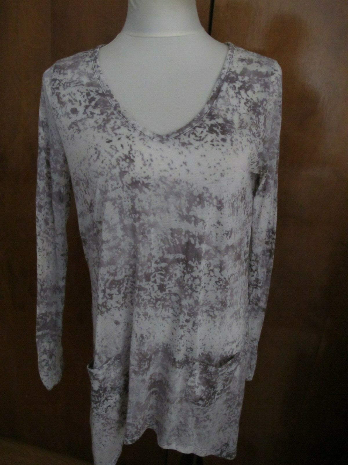 Vivienne Vivienne Tam Asymmetric Gray Tunic Long Top Size Medium 