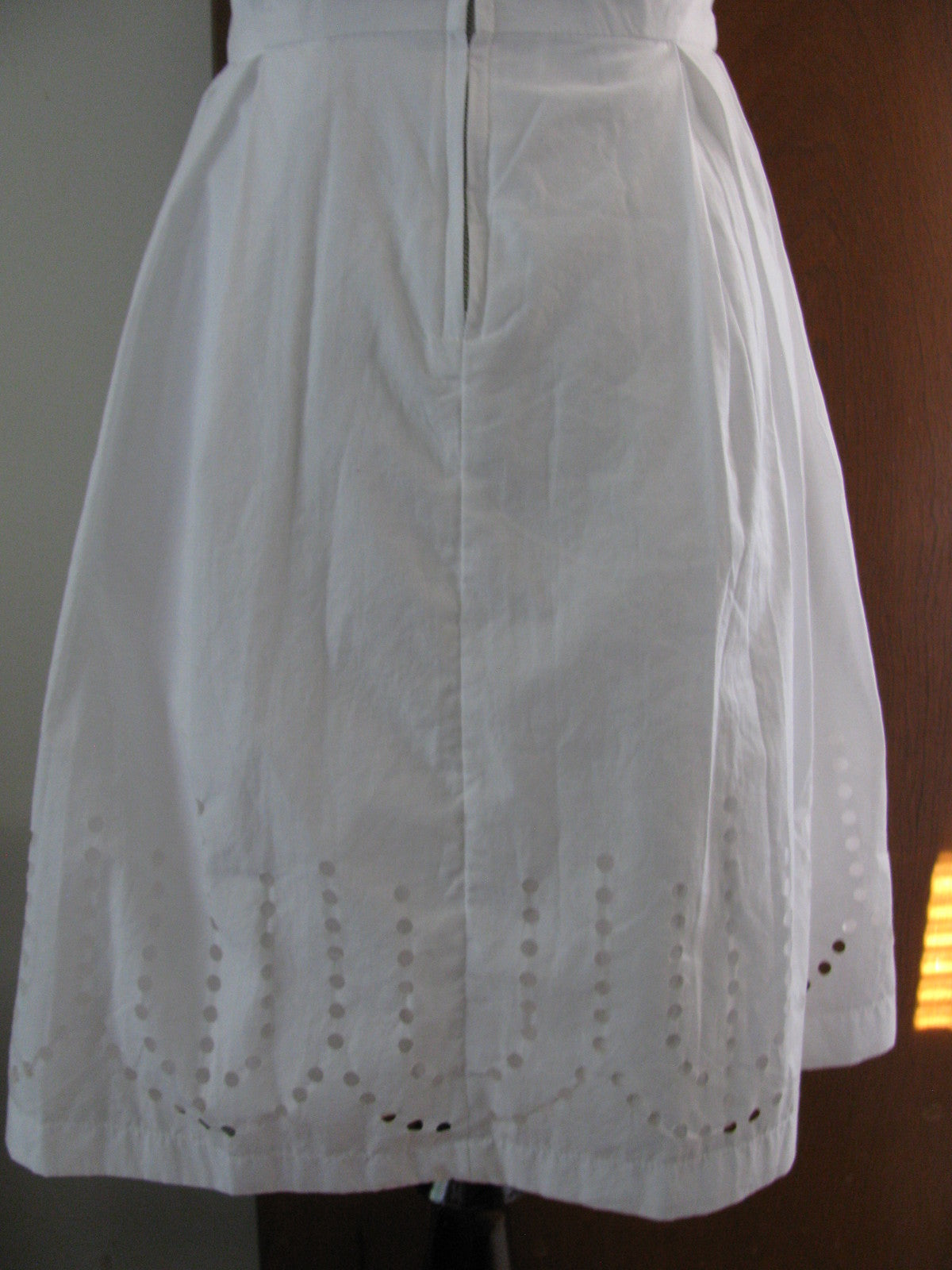 Gap women's white pleated detailed lined cotton dress size 2 