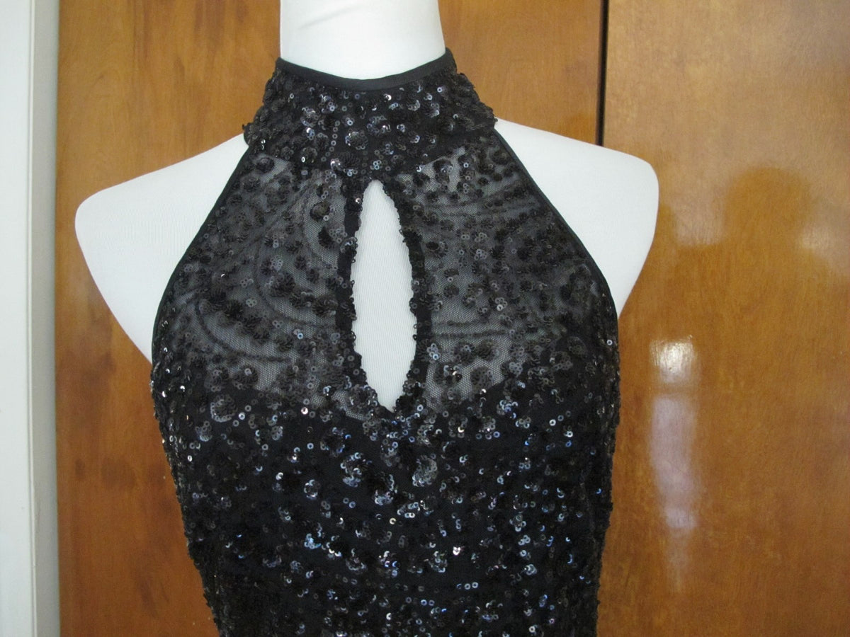 Ralph Lauren women's black sequin evening dress new