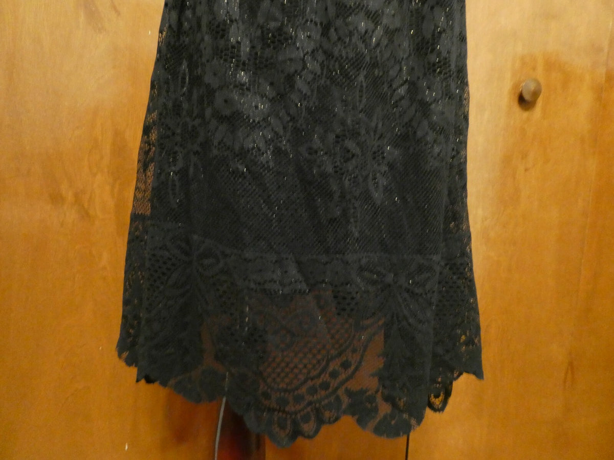 Free People women’s black evening lace crafted stylish lined dress 