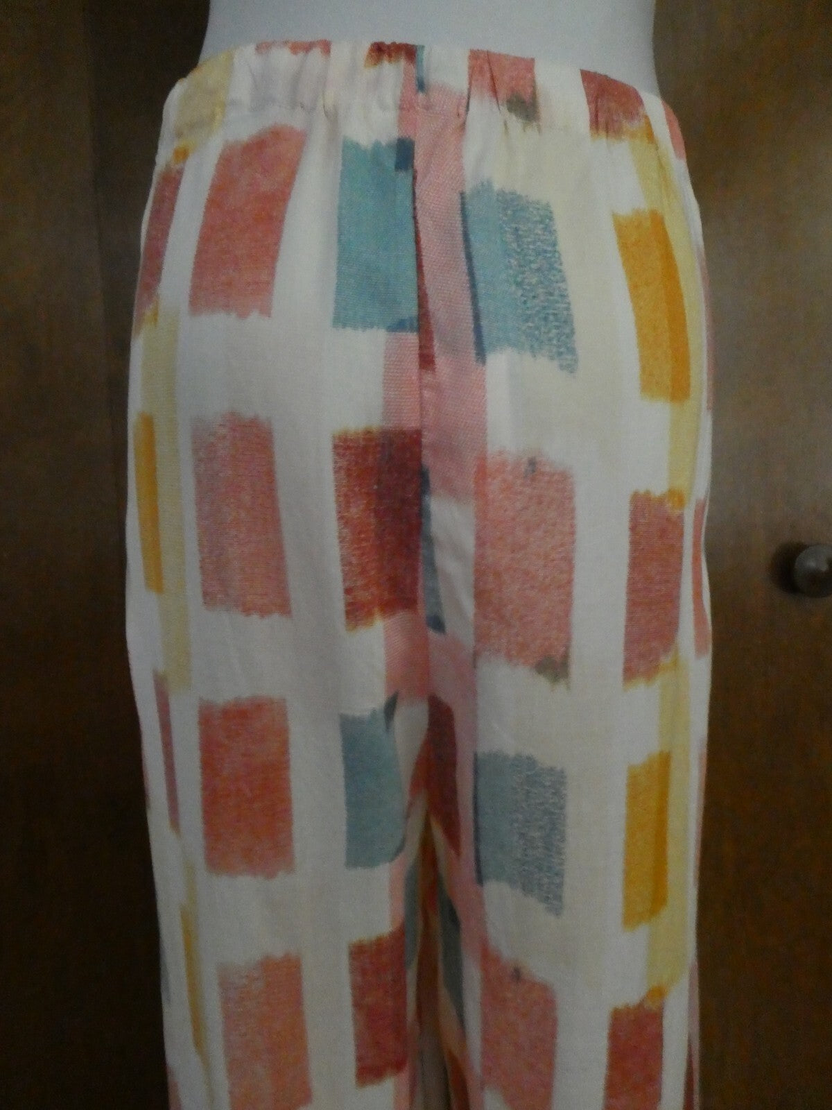 Anthropologie Lilka Multicolor Tie Front Wrap Hem Wide Split Leg Beach Pant S, L