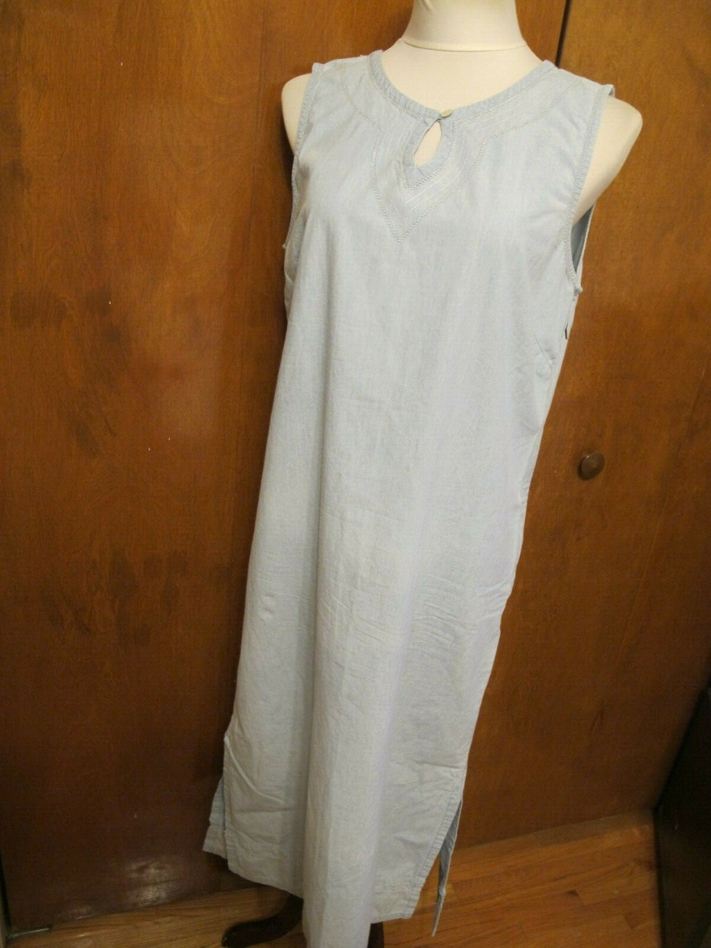 Liz Claiborne Women's Sky Blue Jean Long Dress Cotton size 14