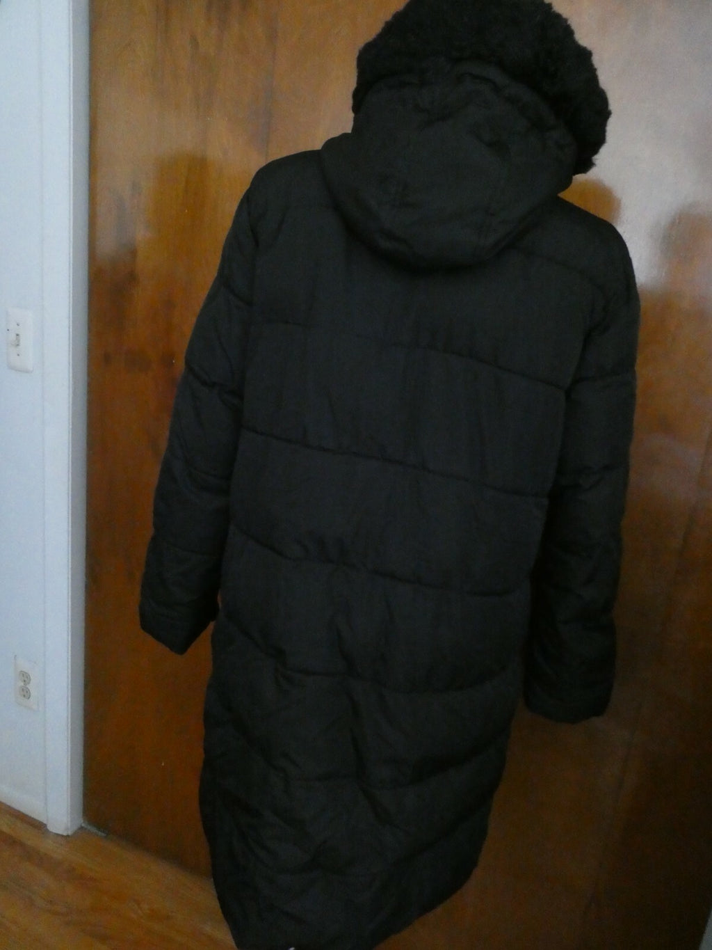 Gap Women's Black Long Winter Coat Hooded XLarge