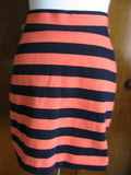 Gap women striped orange navy blue Jersey knit mini skirt 