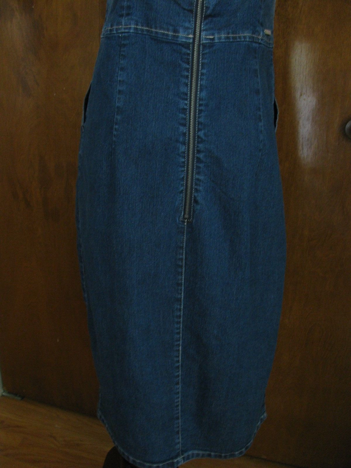 Guess women’s blue denim overalls inspired cotton dress New
