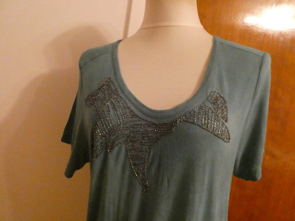 Calvin Klein Jeans women's viscose with beads decorated tunic top large