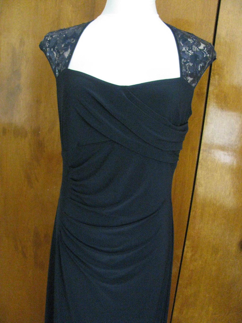 Ralph Lauren women's gown navy sequined mesh bodice NWT evening dress size 14P 