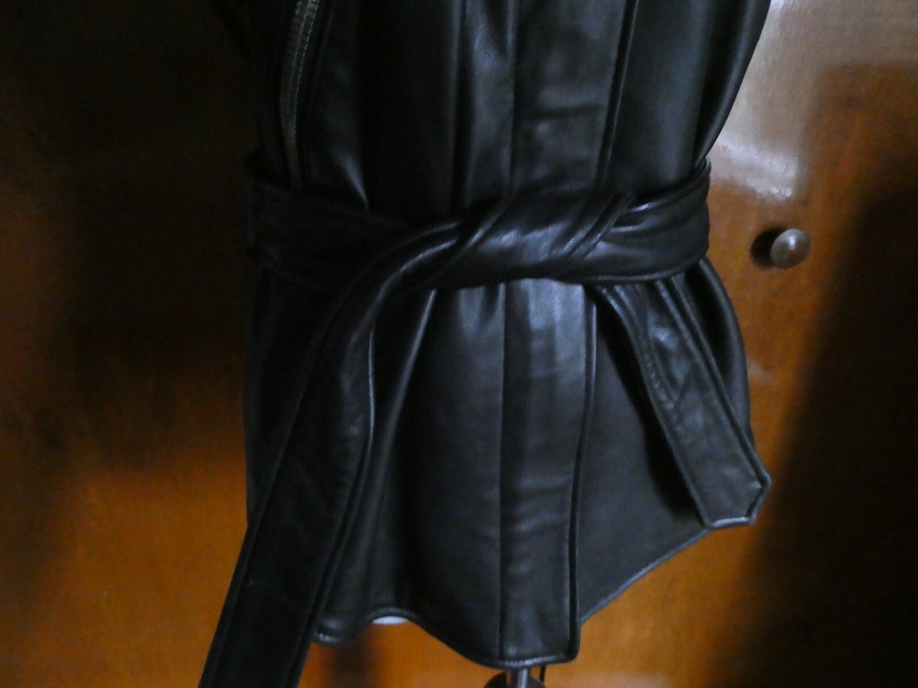 John Michael Designer Black 100% Soft Leather Woman's Vest Size XS