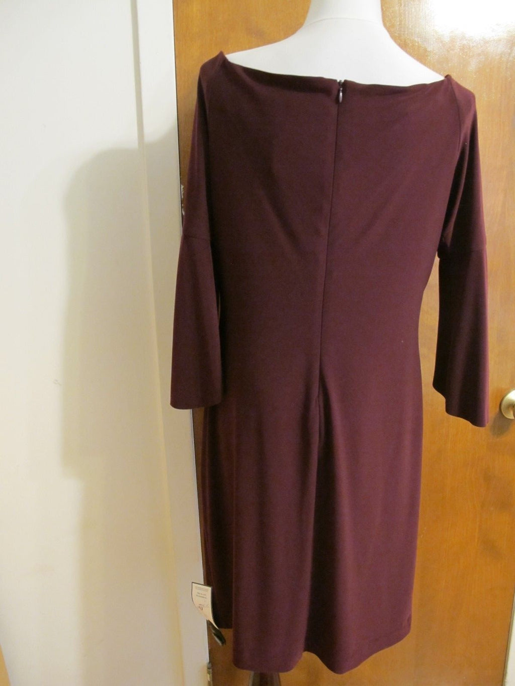 Ralph Lauren Women’s Burgundy Bell-Sleeve Gathered Off Shoulder Dress  NWT