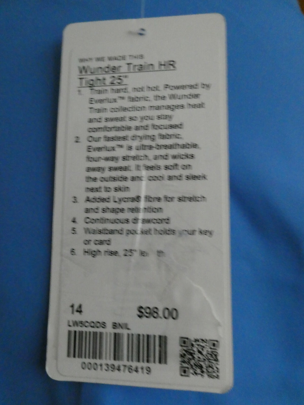 Lululemon Women's Wunder Train Running Blue Pant Tight 25"