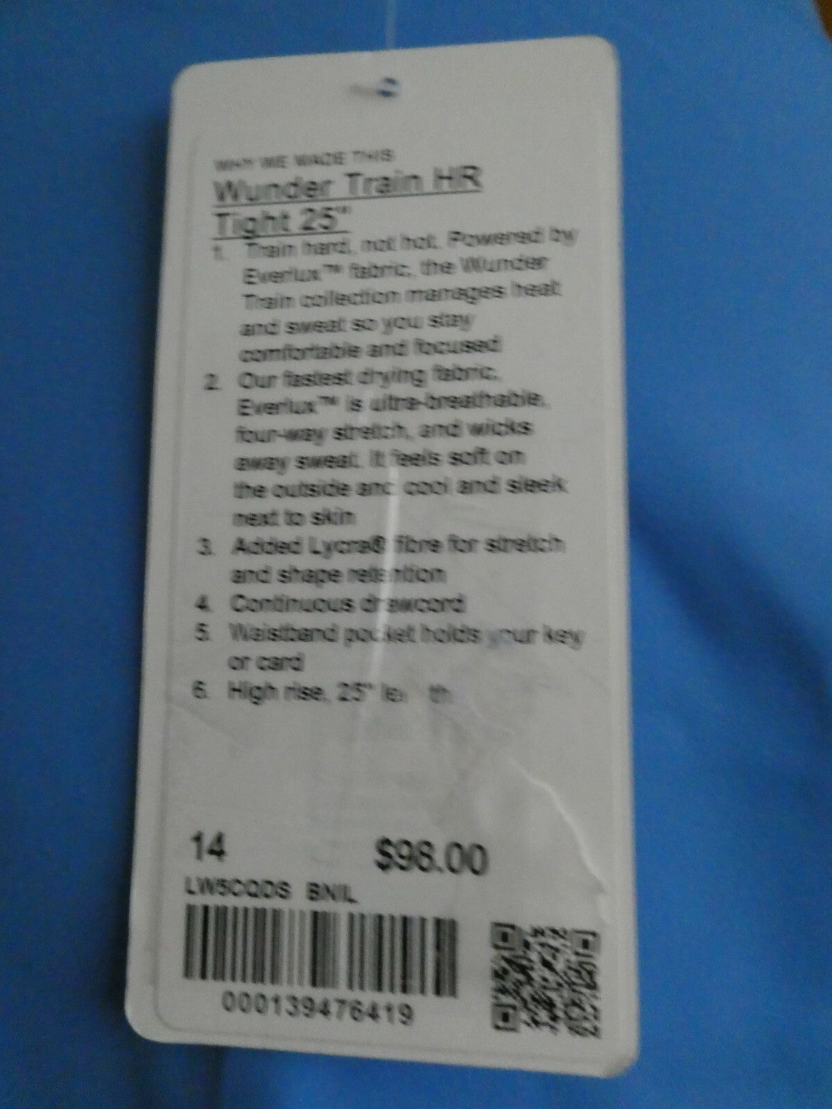 Lululemon Women's Wunder Train Running Blue Pant Tight 25"