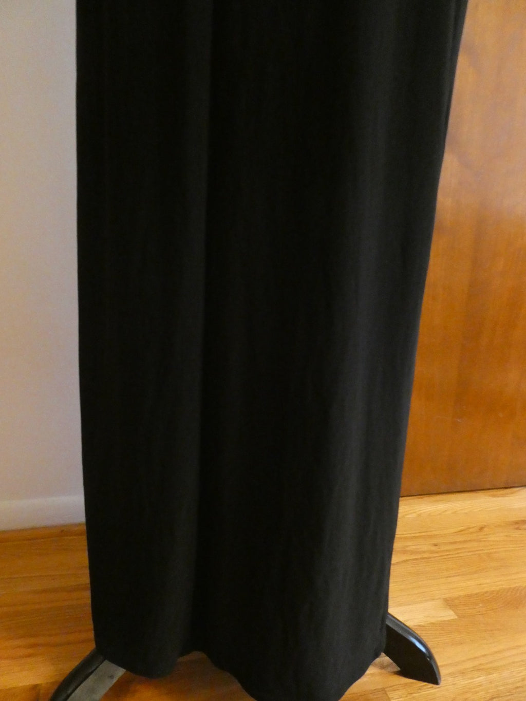 Ralph Lauren women black maxi evening dress draping at the bodice size 4