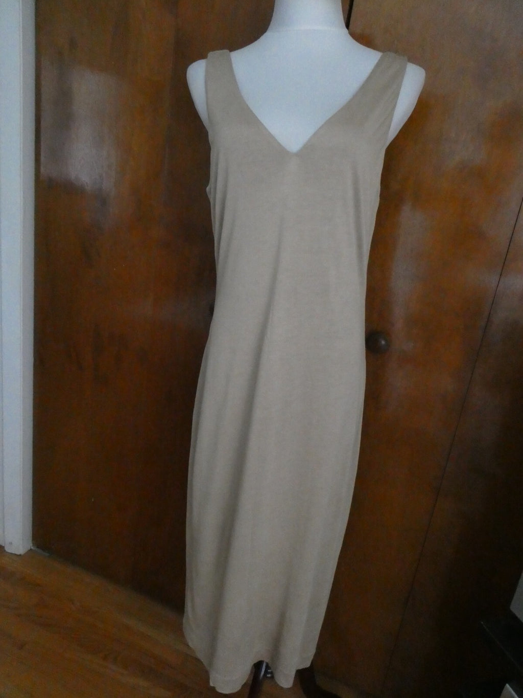 Polo Ralph Lauren women's 100% viscose lined beige tan dress size Large