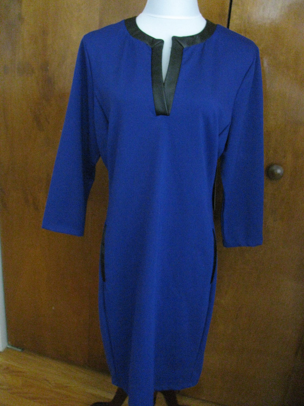 Ralph Lauren women's faux leather insert purple detailed NWT dress size Xlarge
