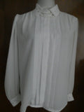Karen Scott women's white crafted embroidered long sleeves top size 10
