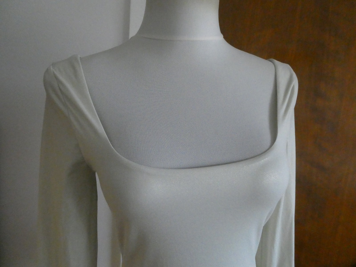 Lululemon Bodysuit Wundermost Nulu Long Sleeve Gray Soft with Subtle Shine Large