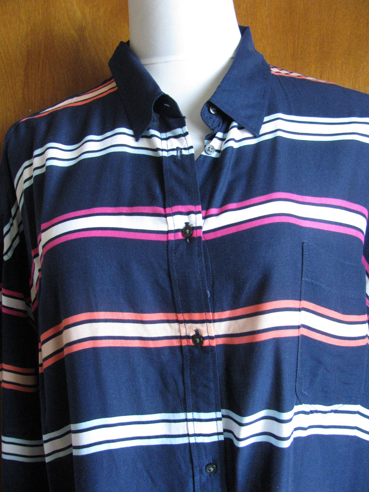Gap women's multi-color 100% rayon stylish striped tunic top XLarge NWT