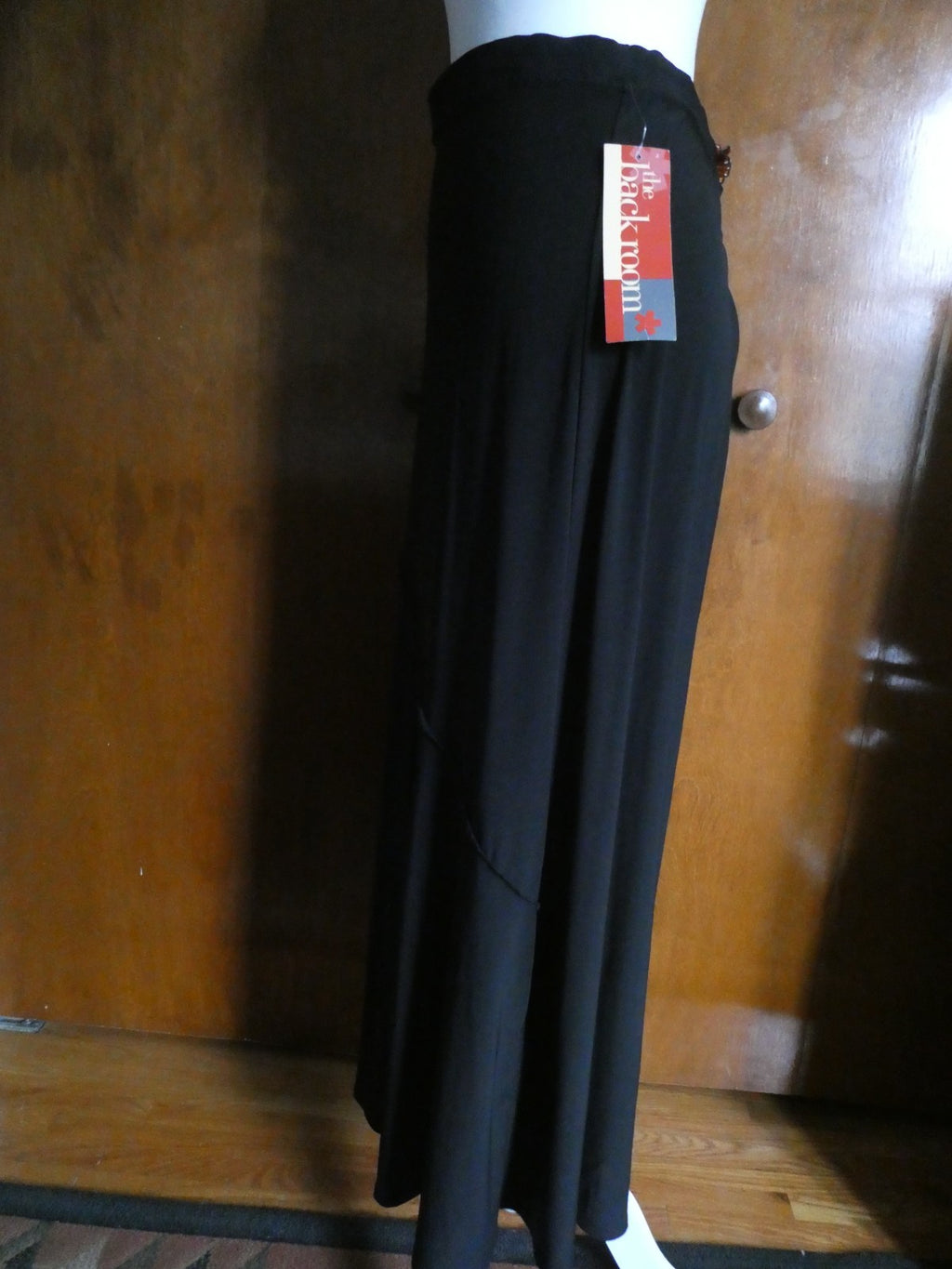 Carole Little Women Black Maxi Skirt Medium Stretch Asymmetrical Hem Pull On