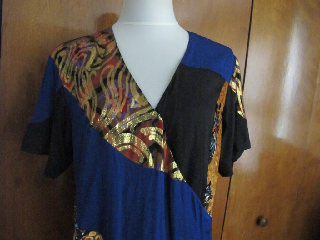 Anthropologie Women's HD In Paris Black Motif Evening Viscose Silk Dress 8P NWT