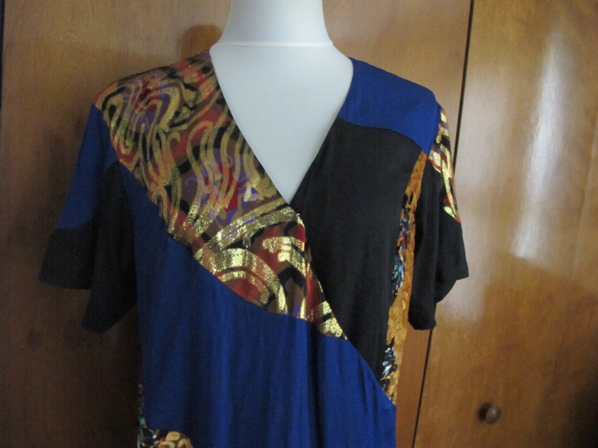 Anthropologie Women's HD In Paris Black Motif Evening Viscose Silk Dress 8P NWT