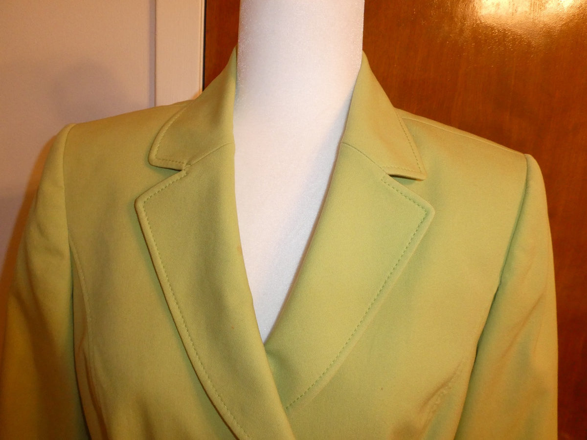 Tahari Arthur S. Levine Women's Blazer Jacket Lime Green Cotton Stretch Size 8