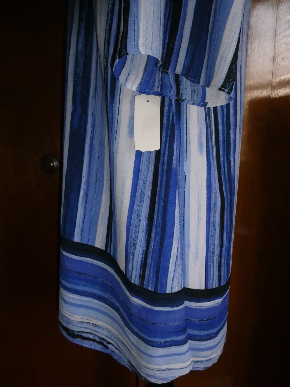 Apt. 9 Women’s Size 10 Blue Striped Shift Dress Lined Cutout Back NWT