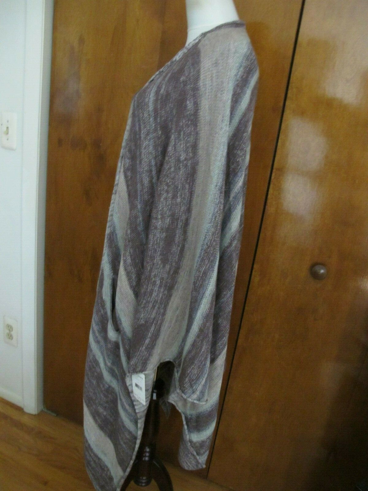 Free People Women’s Neutral Combo Long Poncho Cardigan Size Large 