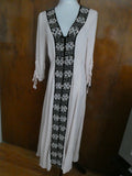 Free People Women's Light Pink Black Soft Rayon Embroidered Dress New