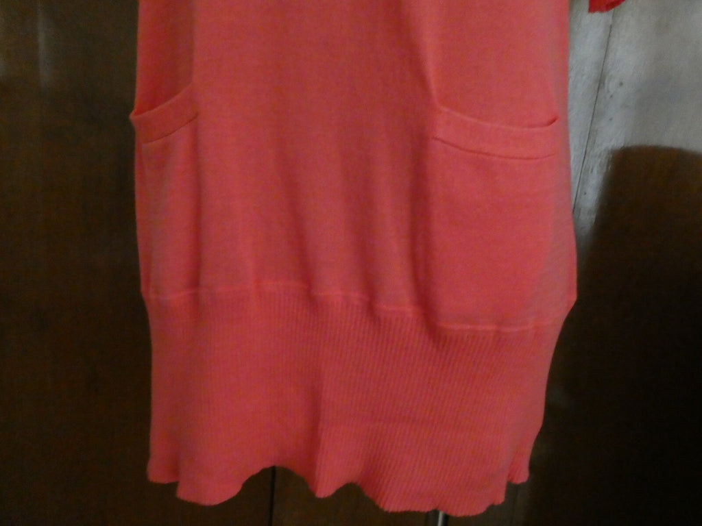 Smitten Women's Orange Sherbet Soft Cotton Detailed Tunic Long Top Size Medium 
